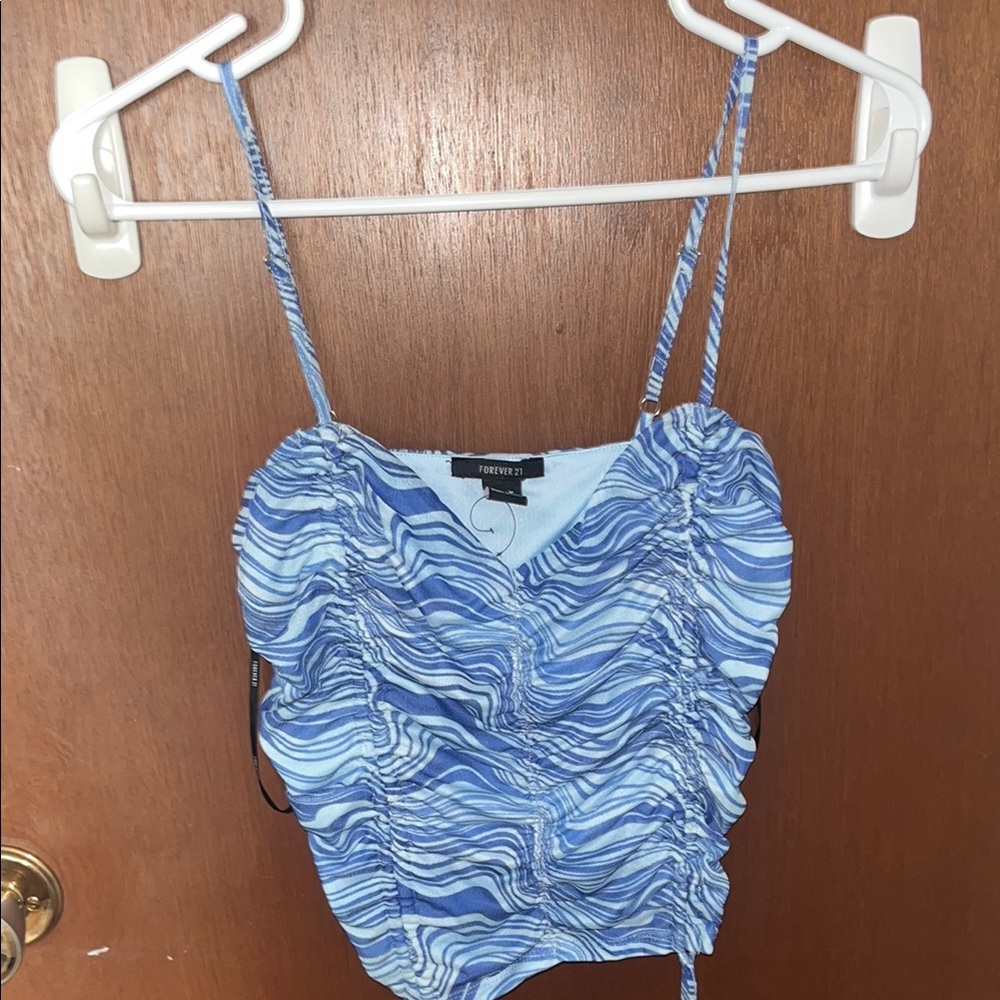 Forever 21 Blue Ruched Women's Top